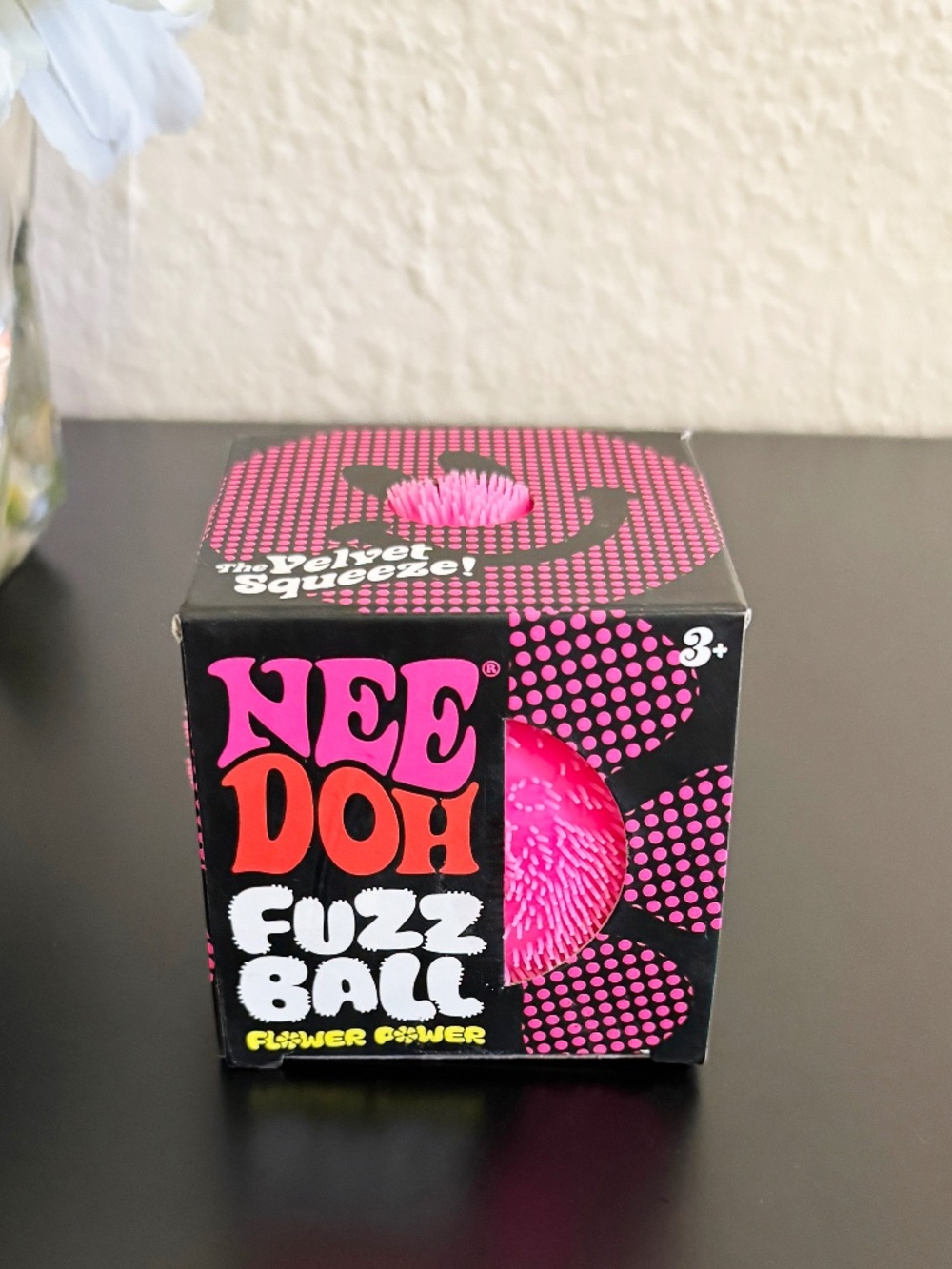 NWT Sealed Pink NeeDoh Fuzz Ball Flower Power Squishy by Schylling